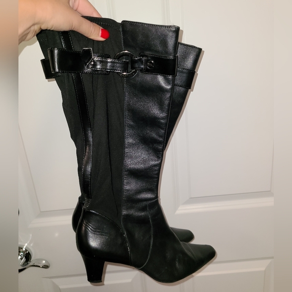 Nine West Kitten Mini Heel Black Boots Sz 10 - Picture 2 of 7